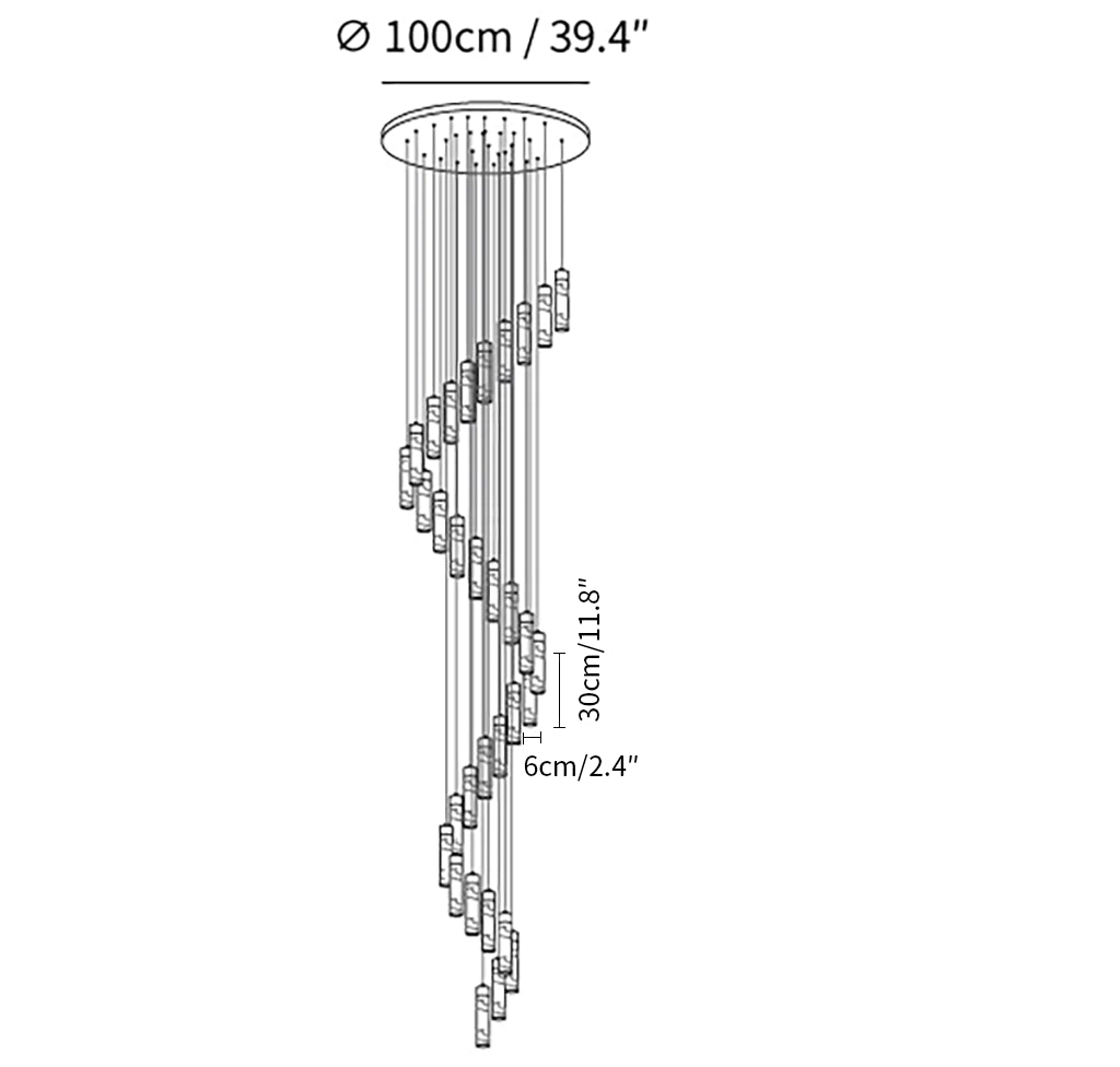 Celestial Alabaster Cascade Chandelier