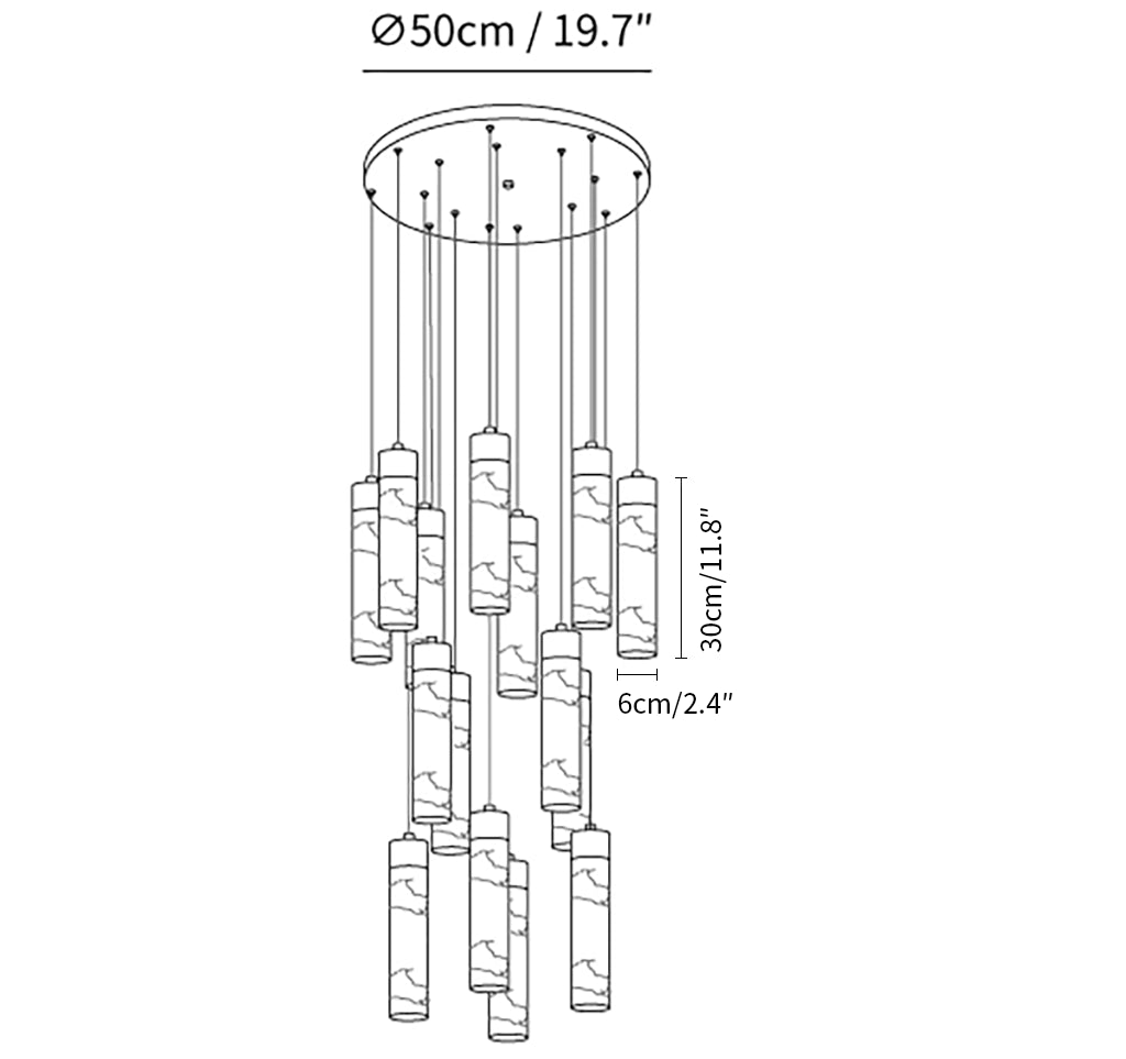 Celestial Alabaster Cascade Chandelier